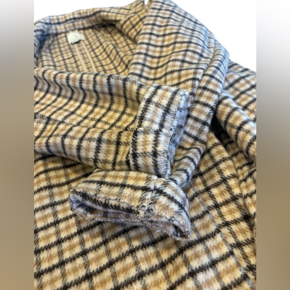Joie Tattersall Plaid Jacket Women’s Small Black Brown Shacket Pockets Soft Wool - Picture 5 of 8